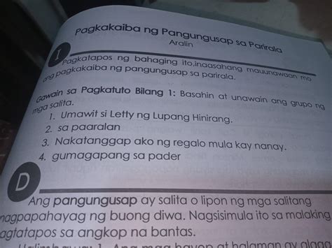 grupo ng mga salitang nagpapahayag ng buong diwa|Filioino 6.